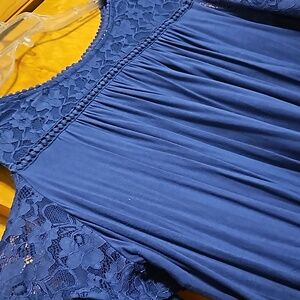 Cold Shoulder Lace Sleeve Blouse